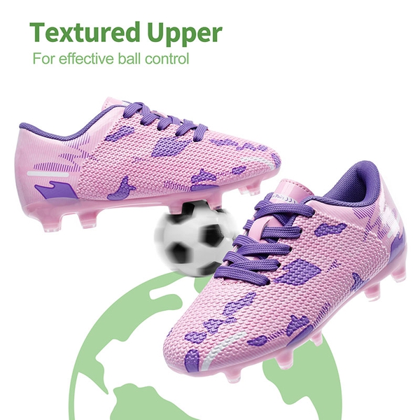 Kids Earth Surface Pattern Soccer Shoes - PINK PURPLE - 2